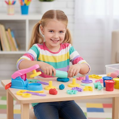 Accessoire pour pate a modeler avec enfant