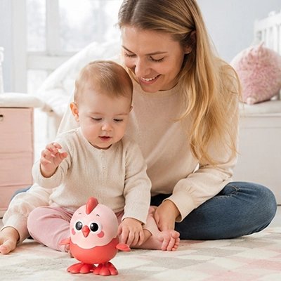 Jouet bebe poussin rose maman enfant