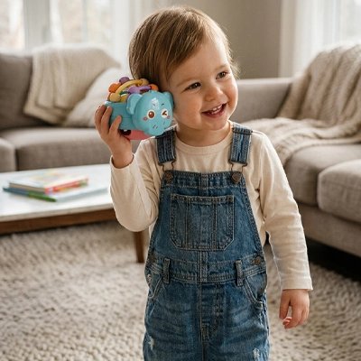 Jouet éveil bebe bleu enfant utilise comme téléphone