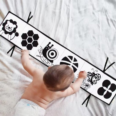 livre pour enfant noir blanc avec bébé