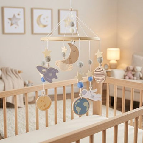 mobile bébé accroché au plafond