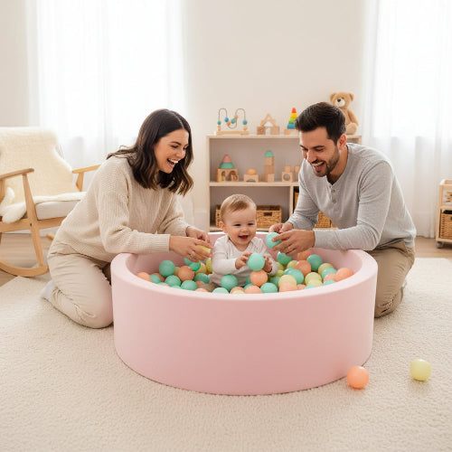 piscine à balle bébé rose