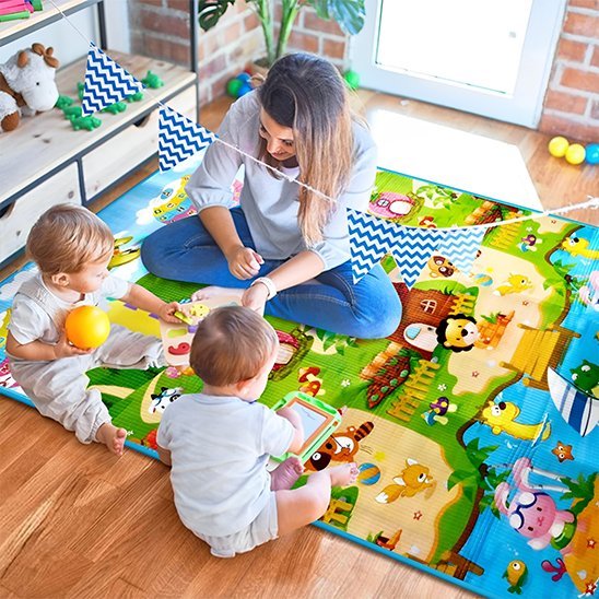 Tapis d'Éveil Sensoriel Colori Baby Jeu Math