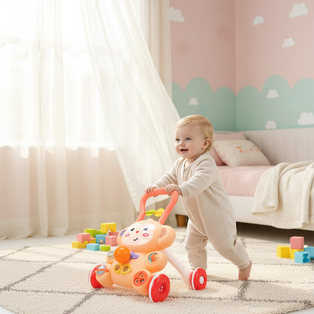 trotteur bébé fille avec jouet