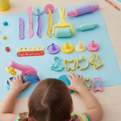 Accessoire pour pate a modeler multicolore
