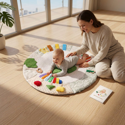 arche d'éveil en bois cloche tapis