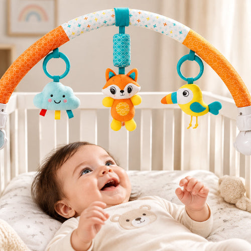 arche d'éveil oiseau renard bébé souriant