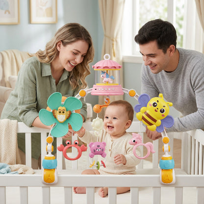 arche d'éveil musical bébé joyeux avec papa maman