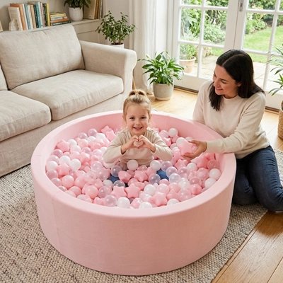 Balle piscine a balle enfant maman