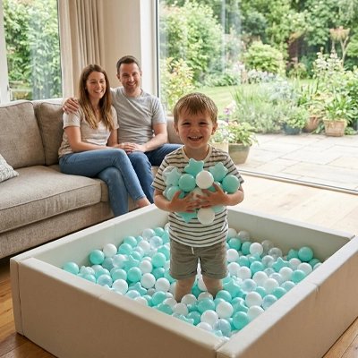 Balle piscine a balle enfant se met debout