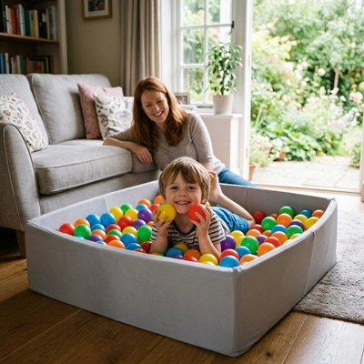 Balle piscine a balle maman enfant couché