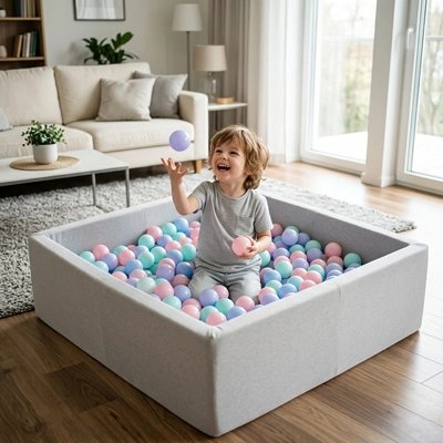 Balle piscine a balle multicolore fillette joyeuse