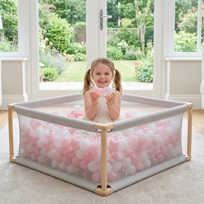 Balle piscine a balle rose blanc enfant