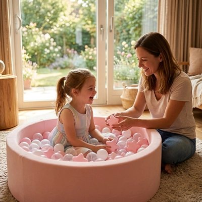 Balle piscine a balle rose blanche 