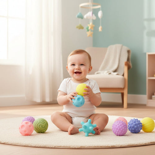  balle sensorielle bébé s'amuse