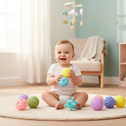  balle sensorielle bébé s'amuse