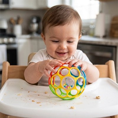 Balle sensorielle bébé assit chaise haute