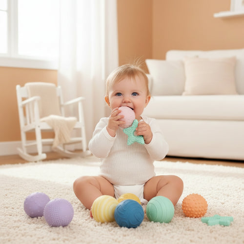 balle sensorielle bébé avec jouet