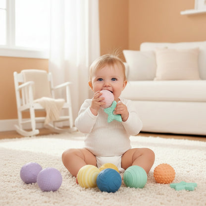 balle sensorielle bébé avec jouet
