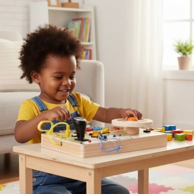 Busy board avec enfant