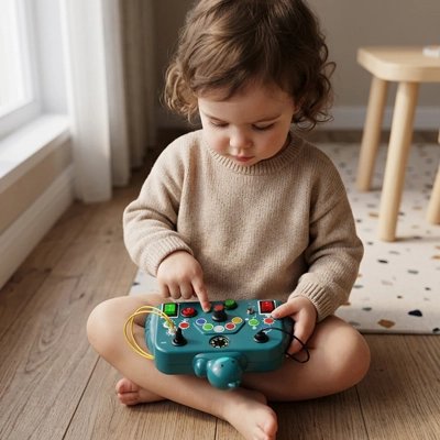 Busy board bebe enfant joue semble heureux