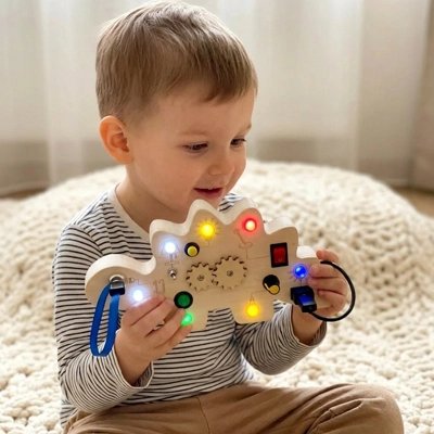 Busy board​ enfant content de jouer