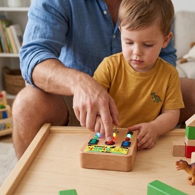 Busy board​ enfant papa joue