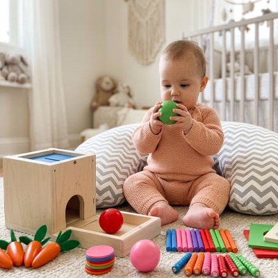 Cube d'activité bébé jouet éparpiller partout
