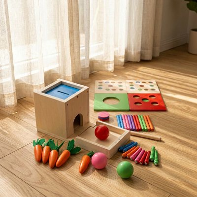Cube d'activité bébé jouet sur le tapis