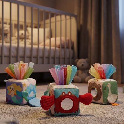 Cube d'activité bébé trois cubes colorés