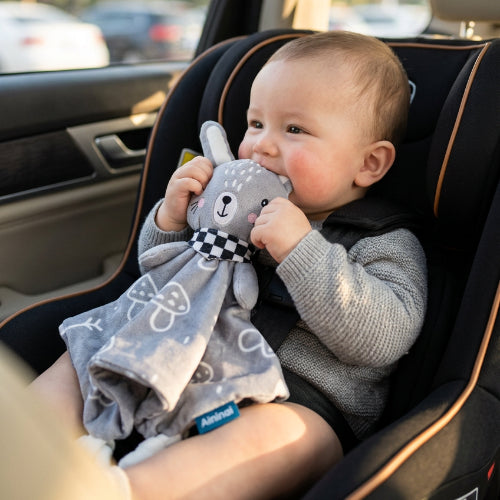 doudou bébé assit avec jouet