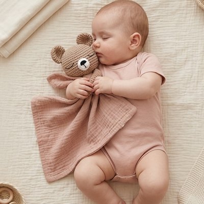 Doudou bebe brique avec bébé 