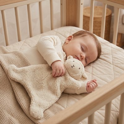 Doudou bebe dort tenant doudou