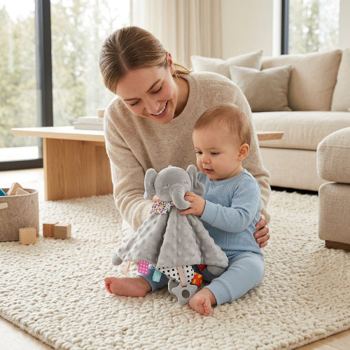 doudou bébé éléphant gris enfant maman