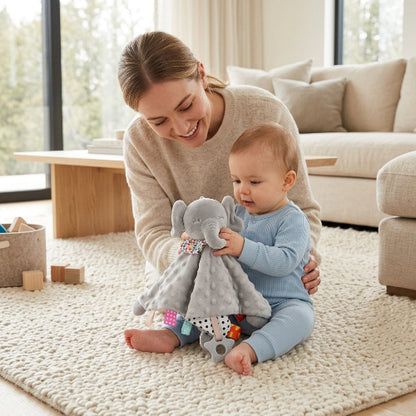 doudou bébé éléphant gris enfant maman