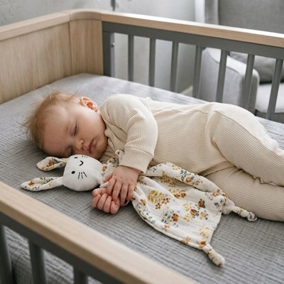 Doudou bebe  fleur avec enfant