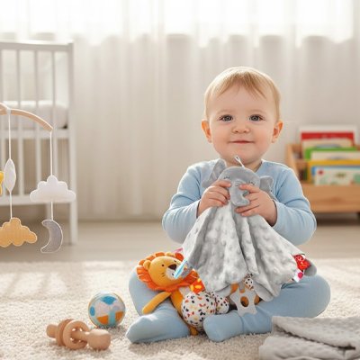 Doudou bebe joue sourit elephant