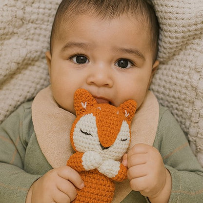 Doudou bebe renard orange