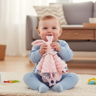 Doudou bebe rose