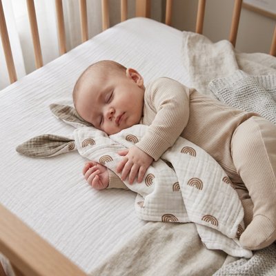 Doudou blanc avec bébé