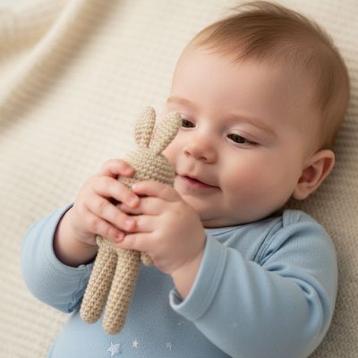 Doudou lapin beige