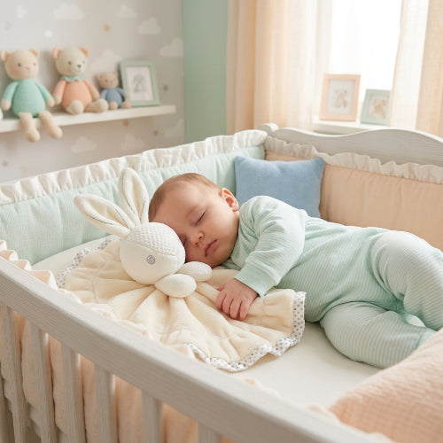 doudou lapin en peluche blanc bébé dodo
