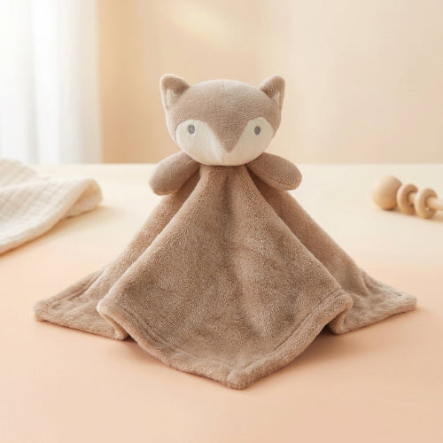 doudou lapin en peluche brun