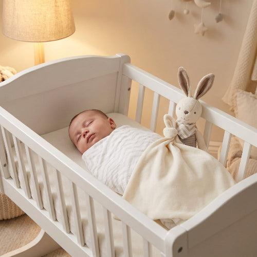 doudou lapin plat avec bébé