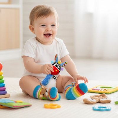Hochet bebe bébé assis hochet zebre