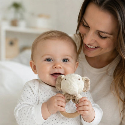 Hochet bébé éléphant maman et enfant