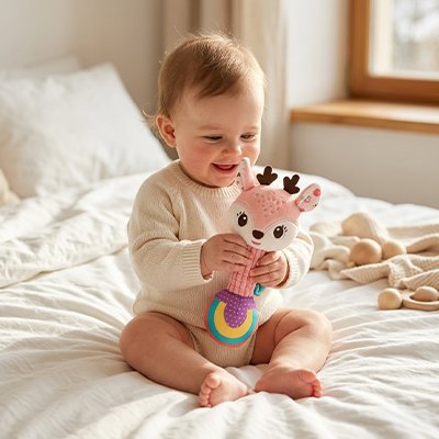 Hochet bebe enfant assis