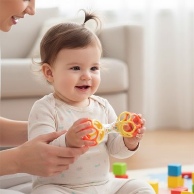 Hochet bébé joue avec hochet