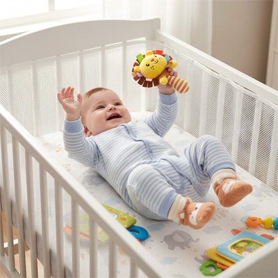 Hochet bebe main hochet lion