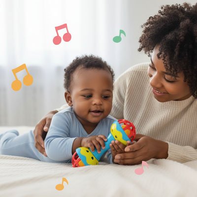 Hochet bebe maman joue avec bebe